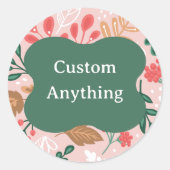 Floral Customizable ラウンドシール (正面)