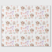 Floral Cute Fairy Birthday Party Wrapping Paper ラッピングペーパー (フラット)