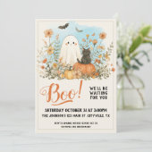 Floral Cute Ghost Halloween 招待状 (スタンド正面)