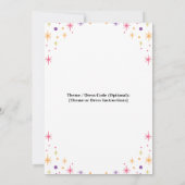 Floral  – Cute Pastel Baby 1st Birthday Party 招待状 (裏面)