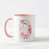 Floral D Initial Mug | Personalized Name & Traits  マグカップ (左)