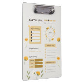 Floral Daily Planner with Sunflowers & Daisies クリップボード (右)