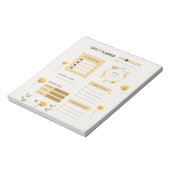 Floral Daily Planner with Sunflowers & Daisies ノートパッド (回転)