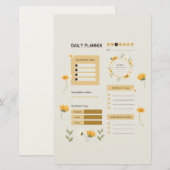 Floral Daily Planner with Sunflowers & Daisies 便箋 (正面/裏面)