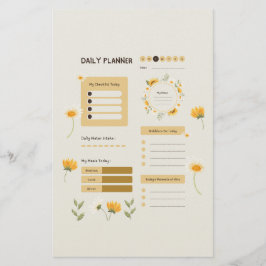Floral Daily Planner with Sunflowers & Daisies 便箋