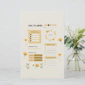 Floral Daily Planner with Sunflowers & Daisies 便箋 (スタンド正面)