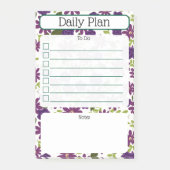 Floral Daily Planning Checklist Notepad ポストイット (正面)