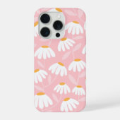 Floral Daisies Pattern Pink & White iPhoneケース (裏面)