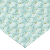 Floral Daisies Pattern Teal Blue & Olive Green ミディアムテーブルランナー (コーナー)