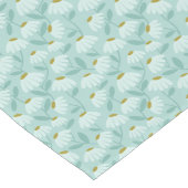 Floral Daisies Pattern Teal Blue & Olive Green ロングテーブルランナー (コーナー)