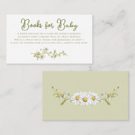 Floral Daisy Botanical Baby Shower Books For Baby エンクロージャーカード