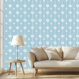 Floral Daisy Dusty Blue Vintage Aesthetic Pattern  壁紙