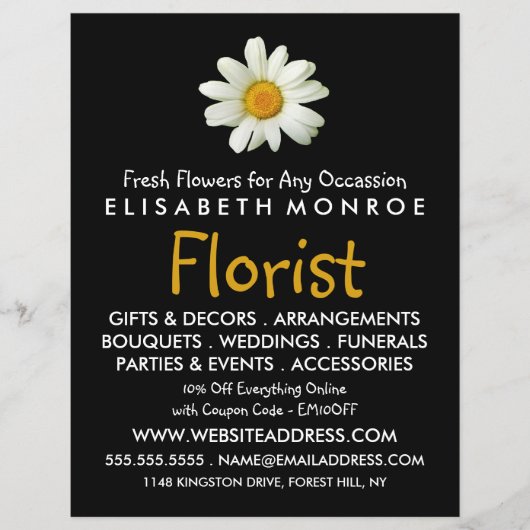 Floral Daisy, Floristry Advertising チラシ (正面)