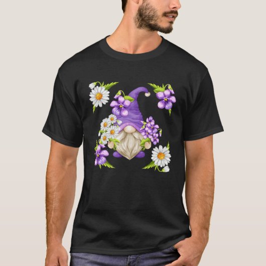 Floral Daisy Flower Pattern For Spring Purple Viol Tシャツ (正面)
