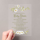Floral Daisy Garden Botanical Baby Shower アクリル招待状 (インサイチュ (ポータブル))