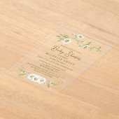 Floral Daisy Garden Botanical Baby Shower アクリル招待状 (レイダウン)