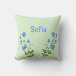 Floral daisy modern personalized cute elegant blue クッション