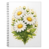 Floral Daisy Spiral Notebook ノートブック (正面)