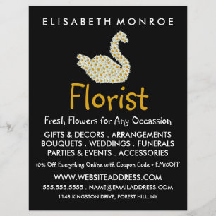 Floral Daisy Swan, Floristry Advertising チラシ