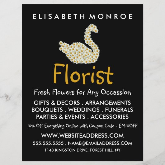 Floral Daisy Swan, Floristry Advertising チラシ (正面)
