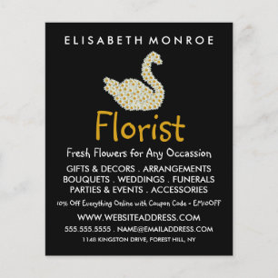 Floral Daisy Swan, Floristry Advertising チラシ