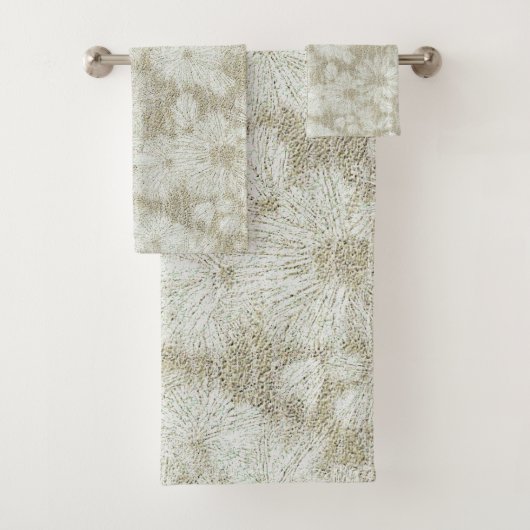 Floral Daisy Velvety Cream Texture バスタオルセット (インサイチュ)