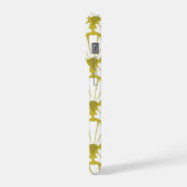 Floral Damask Pattern Olive Green iPhoneケース (左側面)