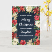 Floral Daughter & Daughter in Law Merry Christmas カード (黄色い花)