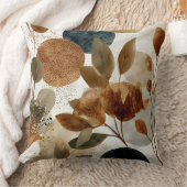 Floral Decorative  rustic leaves Throw Pillow クッション (ブランケット)