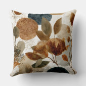 Floral Decorative  rustic leaves Throw Pillow クッション (裏面)