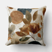 Floral Decorative  rustic leaves Throw Pillow クッション (正面)