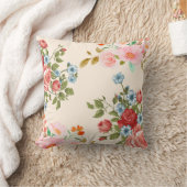 Floral Decorative Throw Pillow クッション (ブランケット)