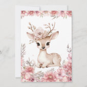 Floral Deer Birthday Message Card 招待状 (裏面)