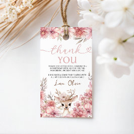 Floral Deer Birthday Thank You Tag ギフトタグ