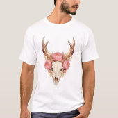 Floral Deer Skull T-Shirt Tシャツ (正面)