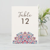 Floral Delight Mandala Wedding Table Number 招待状 (スタンド正面)