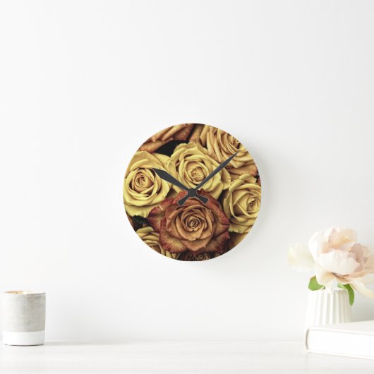 Floral Delights ラウンド壁時計 (ホーム)