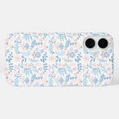 Floral design boho block print blue pink girly Case-Mate iPhoneケース (裏面 (横))