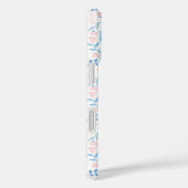 Floral design boho block print blue pink girly Case-Mate iPhoneケース (裏面 / 右)