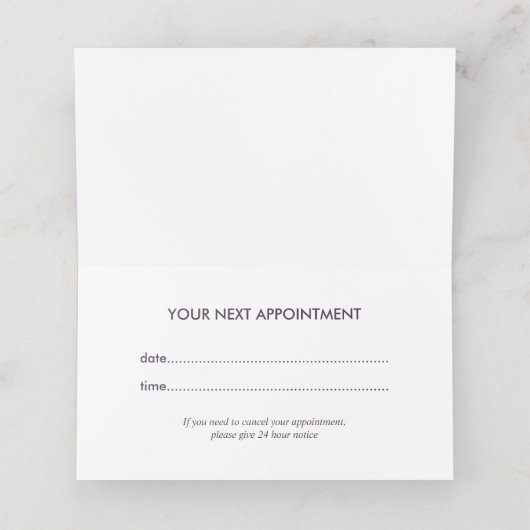 Floral Design Events Appointment Card 予約カード (内部開封)