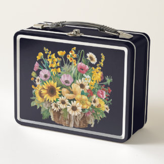 Floral design lunchbox メタルランチボックス