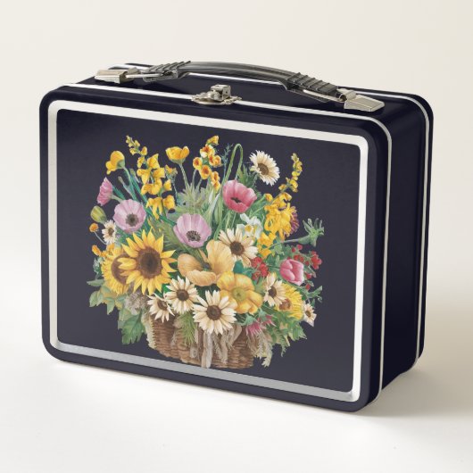 Floral design lunchbox メタルランチボックス (正面)