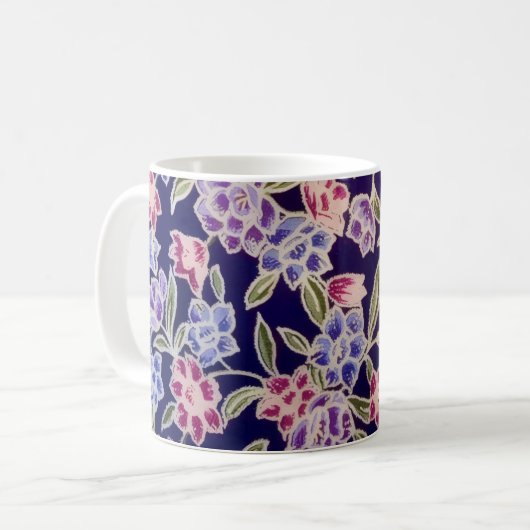 Floral Design Mug コーヒーマグカップ (正面左)