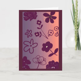 Floral Design print with a touch of pink カード