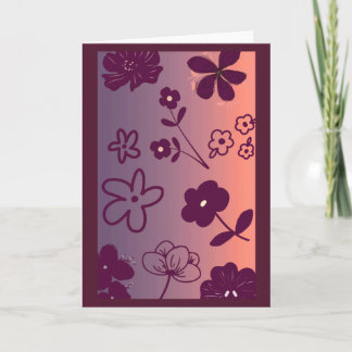 Floral Design print with a touch of pink カード