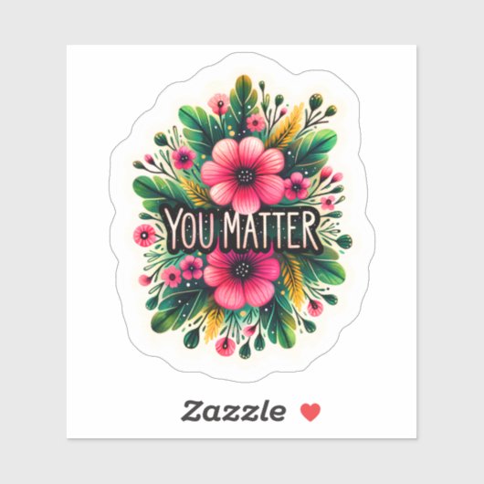 Floral Design Promoting Self-Worth シール (シート)