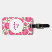 Floral design with pink flowers ラゲッジタグ (正面横)