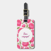 Floral design with pink flowers ラゲッジタグ (正面縦)