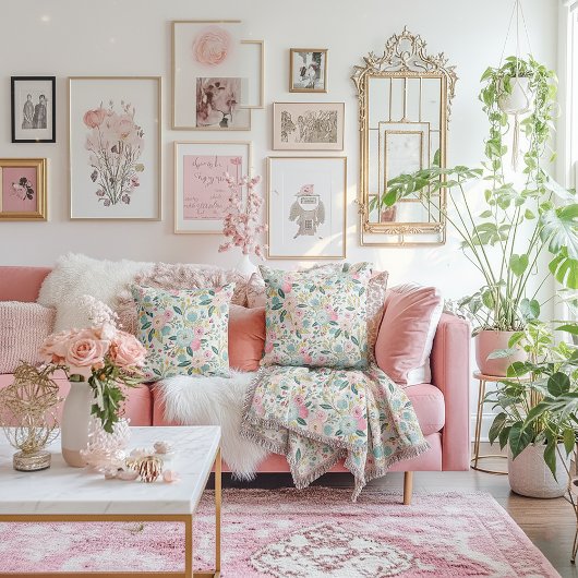 Floral Designer Throw Blanket - Home Decor Gifts  スローブランケット