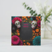Floral dia de los muertos sugar skull 招待状 (スタンド正面)